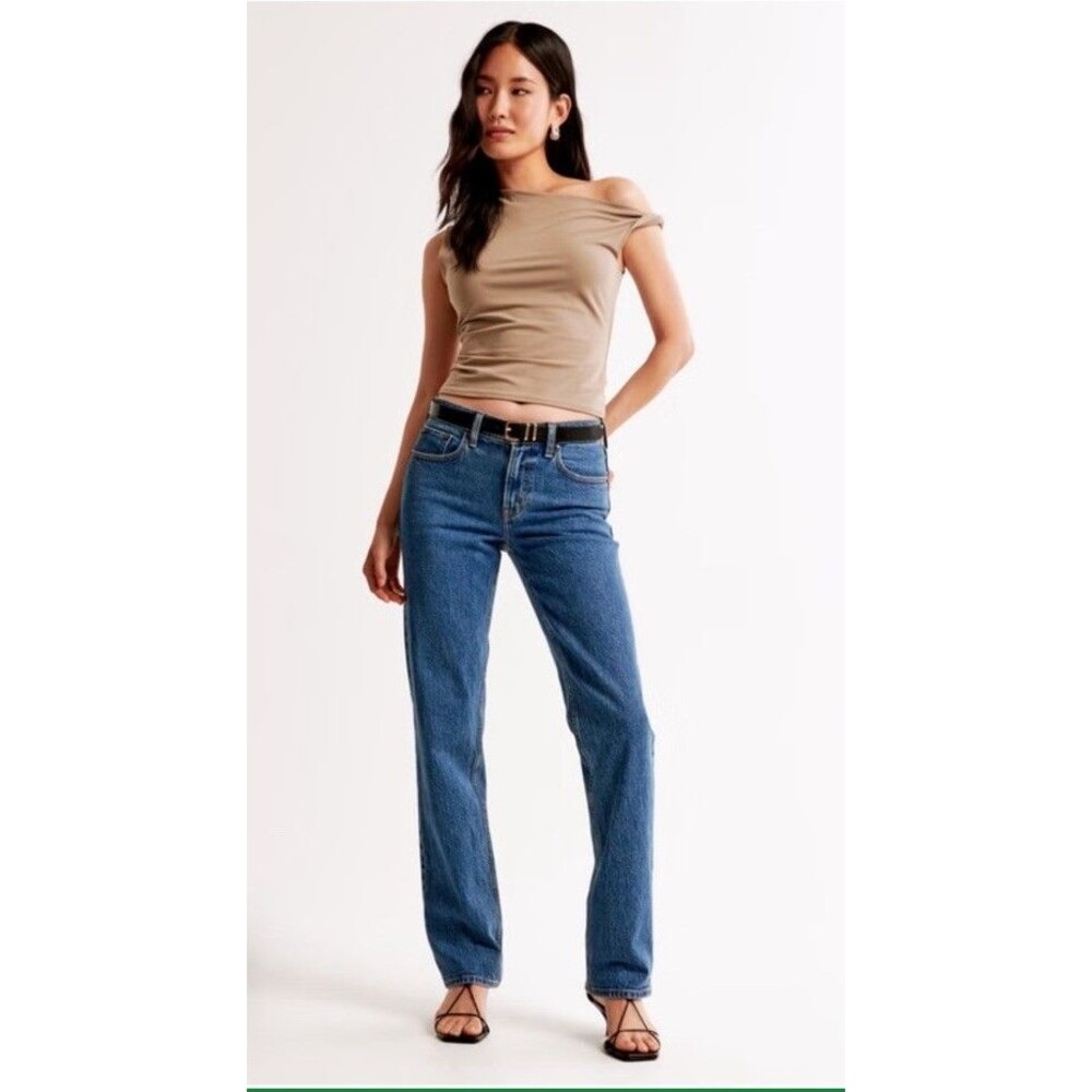 Abercrombie & Fitch Women's Mid-Rise 90’s Straight Leg Jeans Size 28 Short EUC - Picture 6 of 8